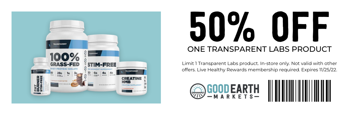 50% Off One Transparent Labs Product